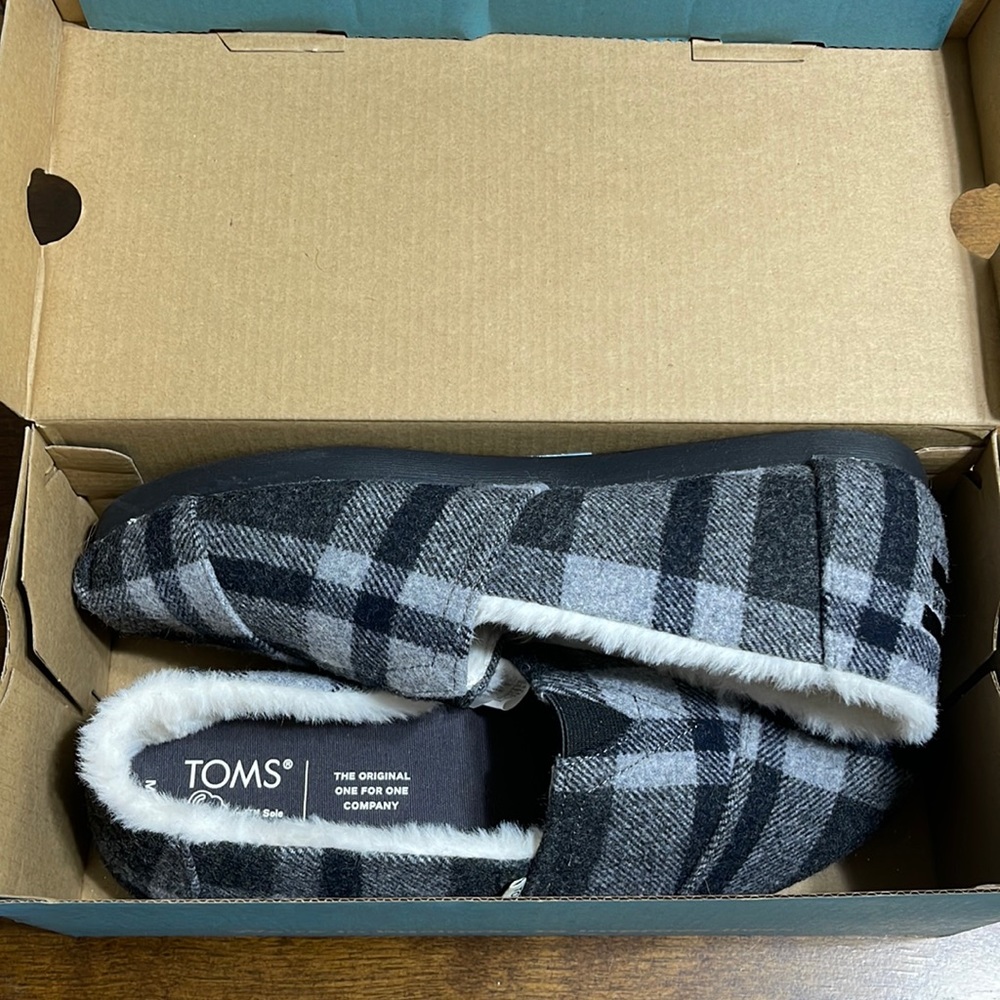 Toms alpargata plaid print slippers